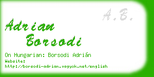 adrian borsodi business card
